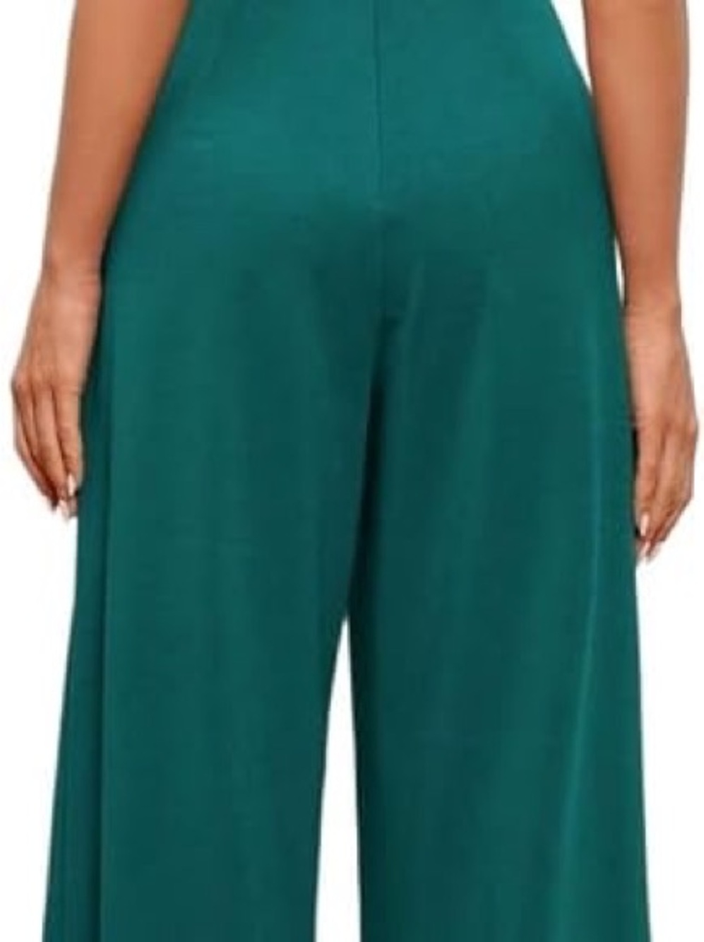 Club L London Strapless Wide-Leg Jumpsuit in Teal Green - Picture 3 of 7